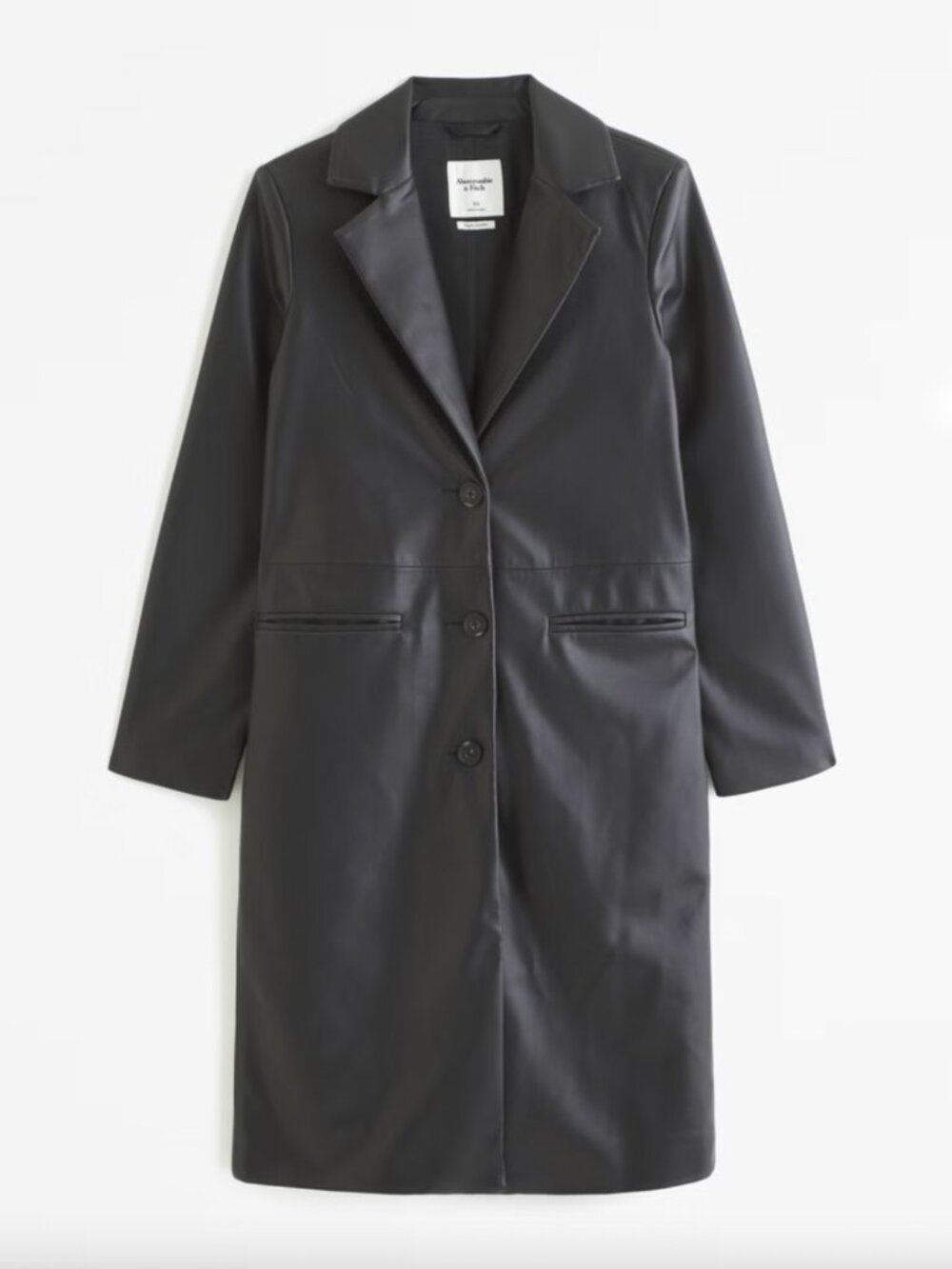 Abercrombie & Fitch Vegan Leather Long Length Coat XS